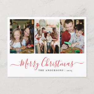 Cartes Pour Fêtes Annuelles Élégant Noël minimal Famille moderne 3 Photo