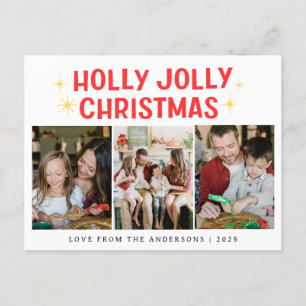 Cartes Pour Fêtes Annuelles Élégant Noël minimal Famille moderne 3 Photo