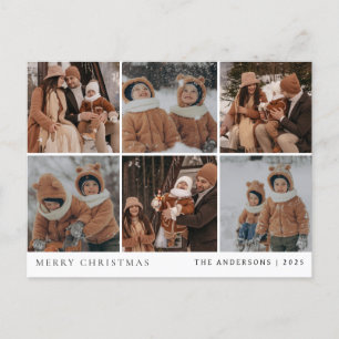 Cartes Pour Fêtes Annuelles Élégant Noël minimal   Famille moderne 6 Photo