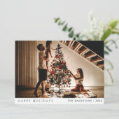 Cartes Pour Fêtes Annuelles Élégant Noël minimal | Portrait de famille moderne (Debout devant)