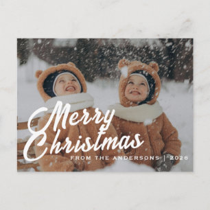Cartes Pour Fêtes Annuelles Élégant Noël minimal Portrait de famille moderne