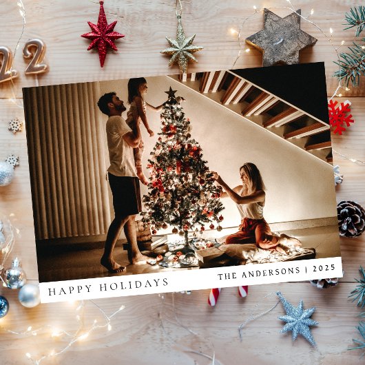 Cartes Pour Fêtes Annuelles Élégant Noël minimal | Portrait de famille moderne