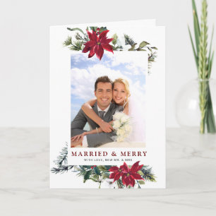 Cartes Pour Fêtes Annuelles Élégant Noël Poinsettia Photo Grey