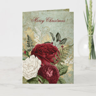 Cartes Pour Fêtes Annuelles Élégant Noël Rose d'antiquité