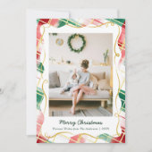 Cartes Pour Fêtes Annuelles Élégant Noël Rouge Vert Plaid Motif 1 Photo (Devant)