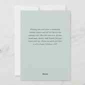 Cartes Pour Fêtes Annuelles Élégant Noël Sage Green Ornament Salutation (Dos)