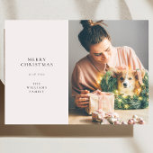 Cartes Pour Fêtes Annuelles Élégant Noël simple | Photo minimaliste moderne