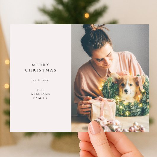 Cartes Pour Fêtes Annuelles Élégant Noël simple | Photo minimaliste moderne