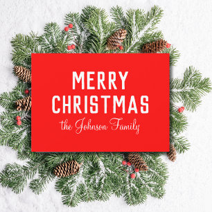 Cartes Pour Fêtes Annuelles Élégant Noël simple rouge propre