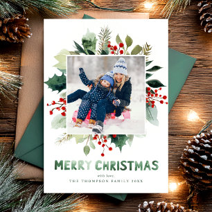 Cartes Pour Fêtes Annuelles Élégant Noël Verdure Botanique