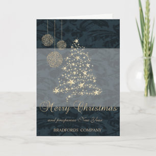 Cartes Pour Fêtes Annuelles Elégant Noir, Arbre de Noël, Flammes de neige, Soc