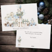 Cartes Pour Fêtes Annuelles Élégant Noisette Bleu Hiver Sleigh Happy