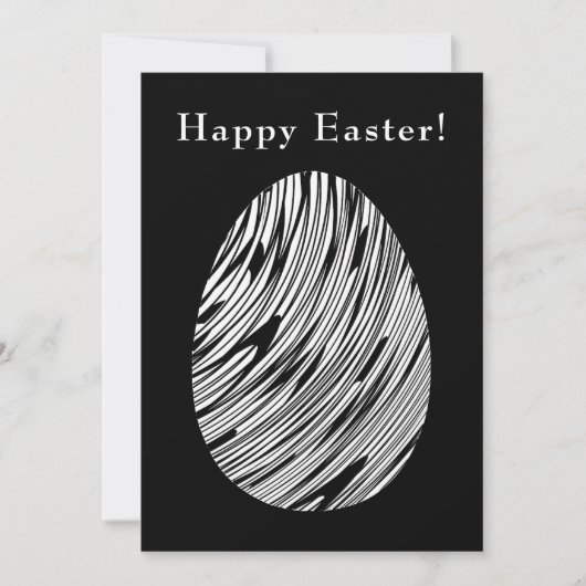 Cartes Pour Fêtes Annuelles Elégant Oeuf d'Art Abstrait moderne Noir Blanc Pâq (Devant)