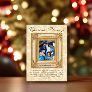 Cartes Pour Fêtes Annuelles Élégant or Bible chrétienne Verse Photo