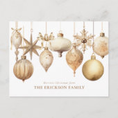 Cartes Pour Fêtes Annuelles Elégant or de Noël Aquarelle (Devant)