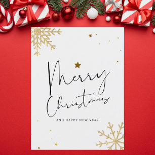 Cartes Pour Fêtes Annuelles Elégant or et Noir Noël