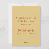 Cartes Pour Fêtes Annuelles Élégant or étincelant renne Joyeux Noël (Dos)