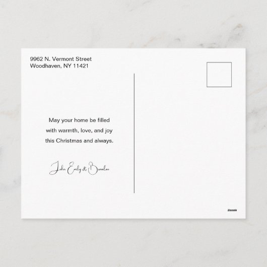 Cartes Pour Fêtes Annuelles Elégant or Joyeux Noël Calligraphie (Dos)