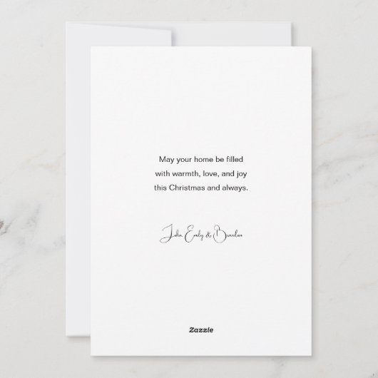 Cartes Pour Fêtes Annuelles Elégant or Joyeux Noël Calligraphie (Dos)