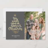 Cartes Pour Fêtes Annuelles Élégant or Joyeux Noël Script Calligraphie (Devant)