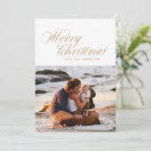 Cartes Pour Fêtes Annuelles Élégant or Joyeux Noël traditionnel (Debout devant)