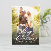 Cartes Pour Fêtes Annuelles Élégant or Joyeux script de Noël Photo (Debout devant)
