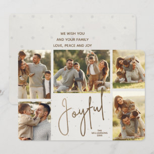 Cartes Pour Fêtes Annuelles Elégant or JOYFUL Multi Photo