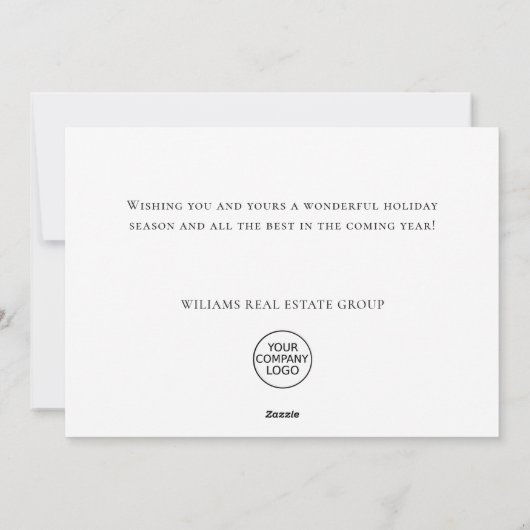 Cartes Pour Fêtes Annuelles Élégant Ornement Rouge Joyeux Noël Entreprise (Dos)