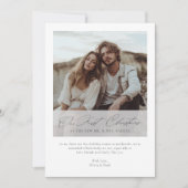 Cartes Pour Fêtes Annuelles Elegant Our First Christmas Romantic Script Photo (Devant)