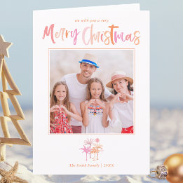 Cartes Pour Fêtes Annuelles Élégant palmier Photo de Noël tropical