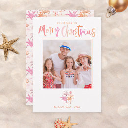 Cartes Pour Fêtes Annuelles Élégant palmier Photo de Noël tropical