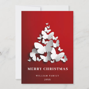 Cartes Pour Fêtes Annuelles Elégant papillon Monarque Noël Arbre de voeux