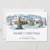 Cartes Pour Fêtes Annuelles Élégant Pays d'hiver Terrain Noël Salutation (Devant)