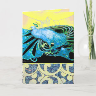 CARTES POUR FÊTES ANNUELLES ÉLÉGANT PEACOCK BLEU TURQUOISE AVEC DES CHEMISES G