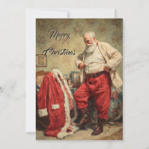 Élégant Père Noël Mignon Aquarelle Non Photo