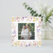 Cartes Pour Fêtes Annuelles Elegant Personalized Photo Happy Easter (Debout devant)