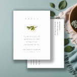 Cartes Pour Fêtes Annuelles Élégant Petit Pin Branche Noël Paix<br><div class="desc">Pour toute autre personnalisation ou tout autre élément correspondant,  n'hésitez pas à me contacter à l'adresse yellowfebstudio@gmail.com</div>