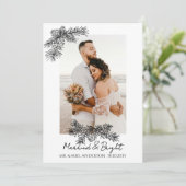 Cartes Pour Fêtes Annuelles Elegant Photo Married & Bright Simple Christmas (Debout devant)