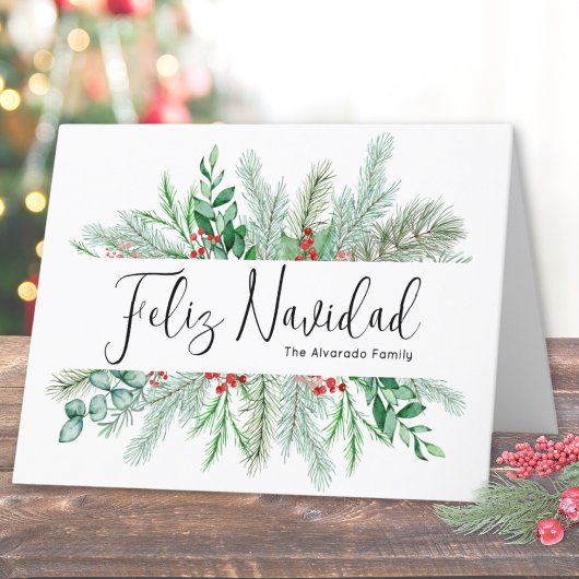 Cartes Pour Fêtes Annuelles Élégant pin botanique Noël Feliz Navidad