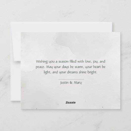 Cartes Pour Fêtes Annuelles Elégant pin d'aquarelle de Noël, non photo (Dos)