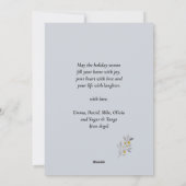 Cartes Pour Fêtes Annuelles Élégant Pin Gris Bouton Ruban Script moderne Photo (Dos)