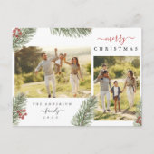 Cartes Pour Fêtes Annuelles Elégant Pin Rustique Noël 2 Photo personnalisée In (Devant)