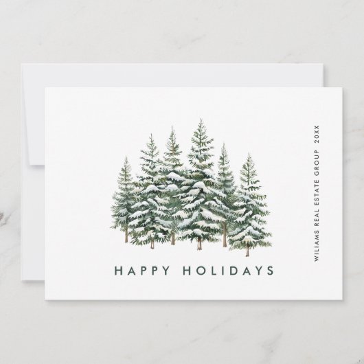 Cartes Pour Fêtes Annuelles Elégant Pine Tree Noël Société Salutation (Devant)