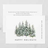 Cartes Pour Fêtes Annuelles Elégant Pine Tree Noël Société Salutation (Devant / Derrière)