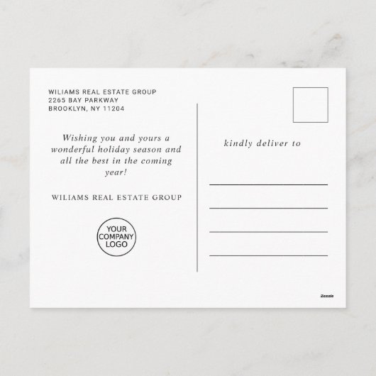 Cartes Pour Fêtes Annuelles Elégant Pine Tree Noël Société Salutation (Dos)