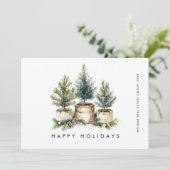 Cartes Pour Fêtes Annuelles Elégant Pine Tree Noël Société Salutation (Debout devant)