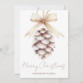 Cartes Pour Fêtes Annuelles Elégant Pinecone Aquarelle Noël (Devant)