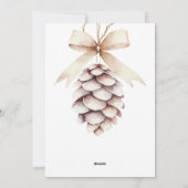 Cartes Pour Fêtes Annuelles Elégant Pinecone Aquarelle Noël (Dos)