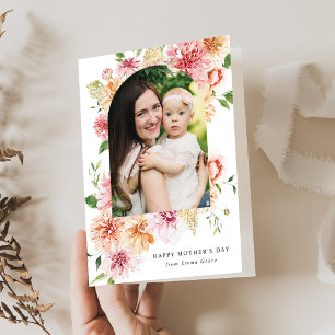 Cartes Pour Fêtes Annuelles Elégant Pink Peonies 2 Photo Fête des Mères