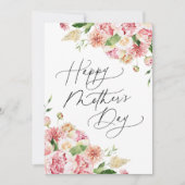 Cartes Pour Fêtes Annuelles Elégant Pink Peonies Photo Fête des Mères (Devant)